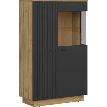 regál Regál Zenda - Black Red White - BRW dub waterford / černý dub 90.5x146.5 cm