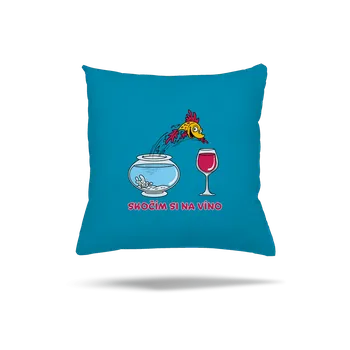 Polštář Bastard Skočím si na víno polštář Blue Turquoise