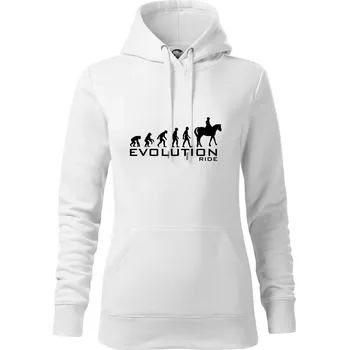 Dámská mikina Evoluce Ride horse - Mikina dámská Cape s kapucí - XS ( Bílá )