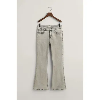 Dívčí kalhoty DŽÍNY GANT BOOTCUT JEANS GREY WORN IN