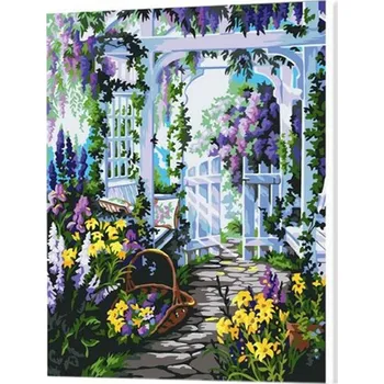 Vikpap W3208 - malování podle čísel, plátno 40 × 50 cm - Zahradní brána