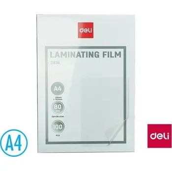 Laminovací fólie Laminovací fólie A4 / 80 mic, antistatická DELI E3816