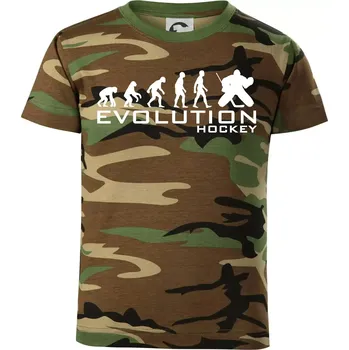 Evoluce Hockey brankář - Dětské maskáčové triko - 146 cm/10 let ( Hnědý maskáč )