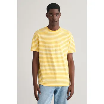 Pánské tričko TRIČKO GANT STRIPED T-SHIRT SMOOTH YELLOW