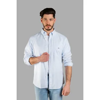 Pánské oblečení KOŠILE GANT REG CLASSIC POPLIN STRIPE SHIRT LIGHT BLUE