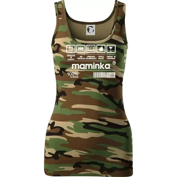 Dámské tričko Čárový kód Maminka - Dámské Maskáčové tílko - XL ( Hnědý maskáč )