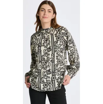 Dámská košile HALENKA GANT REL LACE PRINT TURTLENECK BLOUSE LINEN