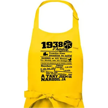 Kuchyňská zástěra 1938 v kostce - Pánská zástěra na vaření - Univerzální velikost ( Žlutá )