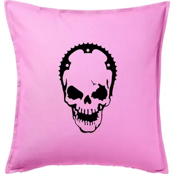 Polštář Rozeta lebka - Polštář 50x50 - 50x50 - Pouze potah ( Růžová )