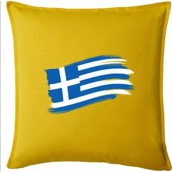 Polštář Řecko vlajka - štětkou - Polštář 50x50 - 50x50 - Pouze potah ( Žlutá )