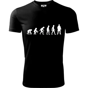 Chlapecké tričko Evoluce cowboy - Dětské triko sportovní (dresovina) - 146 cm/10 let ( Černá )