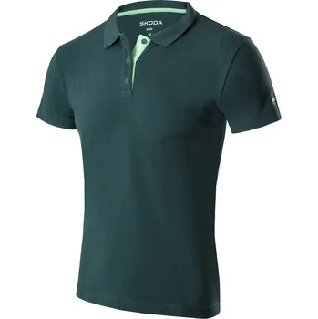 Pánské tričko Pánská Polokošile Škoda - Emerald Velikost: M