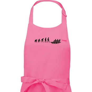 Kuchyňská zástěra Evoluce veslování 3 lidi - Pánská zástěra na vaření - Univerzální velikost ( Růžová )