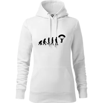 Dámská mikina Evoluce paragliding - Mikina dámská Cape s kapucí - 2XL ( Bílá )