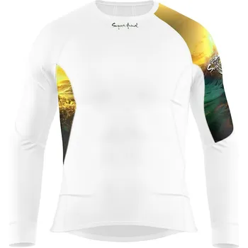 Pánské funkční triko dlouhý rukáv WAVE bílá Bamboo Ultra - Khaki / S