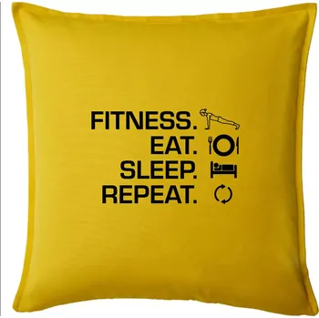 Polštář Fitness Eat Sleep Repeat - Polštář 50x50 - 50x50 - Pouze potah ( Žlutá )