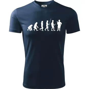 Chlapecké tričko Evoluce instalatér - Dětské triko sportovní (dresovina) - 146 cm/10 let ( Námořní modrá (velmi tmavá - téměř černá) )