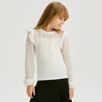 Dětská móda Reserved - Volánová halenka - krémová - 336FT-01X - 336FT-01X-128