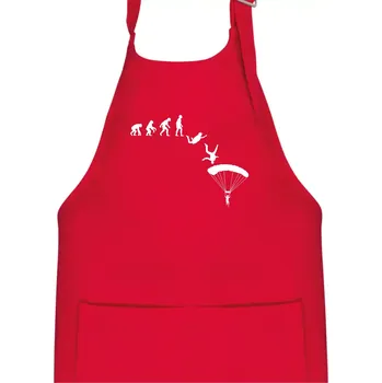 Kuchyňská zástěra Evoluce parašutista seskok - Dětská zástěra na vaření - Univerzální velikost ( Červená )