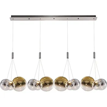 LED Lustr na lanku ENNA 12xG9/5W/230V 3000K kouřová/zlatá