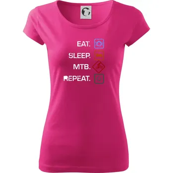 Dámské tričko Eat sleep MTB repeat - Dámské triko Pure - XS ( Purpurová )