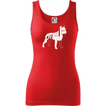 Dámské tričko Pit Bull Teriér - Dámské tílko - M ( Červená )
