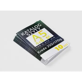 Obraz Katalog šitý A5 vertikální Brožura 10 ks křída 250 g/170 g tisk CMYK 12 stran