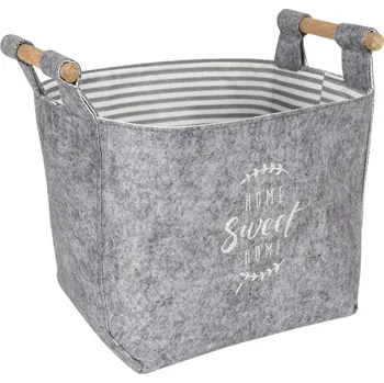 Dekorativní textilní košík, šedý, 15 x 14 x 15 cm - II. jakost, POUZE OSOBNÍ ODBĚR + vyzvednutí ZDARMA