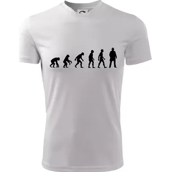 Evoluce cowboy - Dětské triko sportovní (dresovina) - 134 cm/8 let ( Bílá )
