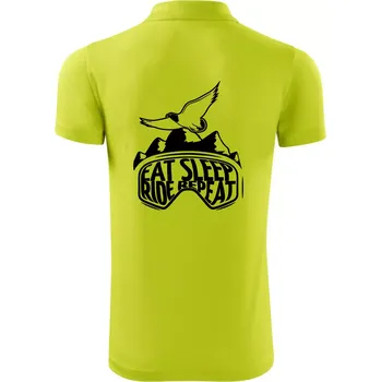 Pánská košile Eat sleep ride repeat - hory - Polokošile Victory sportovní (dresovina) - M ( Limetková )