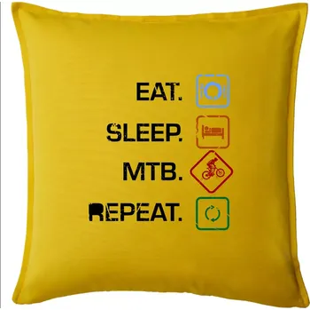 Polštář Eat sleep MTB repeat - Polštář 50x50 - 50x50 - Pouze potah ( Žlutá )