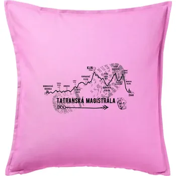 Polštář Profil Tatranská magistrála - Polštář 50x50 - 50x50 - Pouze potah ( Růžová )