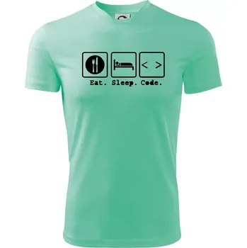 Chlapecké tričko Eat sleep Code - Dětské triko sportovní (dresovina) - 122 cm/6 let ( Mátová )