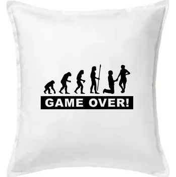 Polštář Game over evoluce - Polštář 50x50 - 50x50 - Včetně výplně ( Bílá )