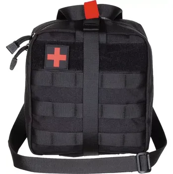 Lékárnička Brašna First Aid Kit Molle ČERNÁ velká (Robustní lékarna, kompatibilní s VELCREM i MOLLE vazbou, vč. nosného popruhu)