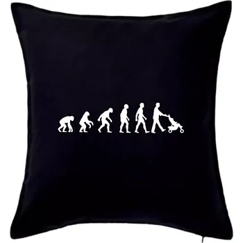 Polštář Evoluce tatínek - Polštář 50x50 - 50x50 - Pouze potah ( Černá )