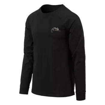 Pánské tričko Tričko s dlouhým rukávem Helikon Logo, Helikon, černé, 3XL