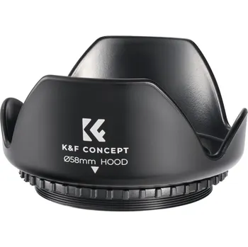 K&F Concept univerzální sluneční clona tulipán, 58mm (šroubovací clona v setu s mikrotenovou utěrkou KF03.088)