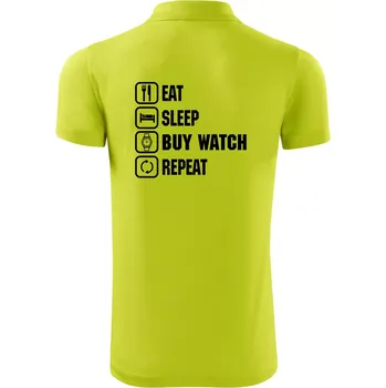 Pánská košile Eat sleep buy watch reapeat - Polokošile Victory sportovní (dresovina) - L ( Limetková )