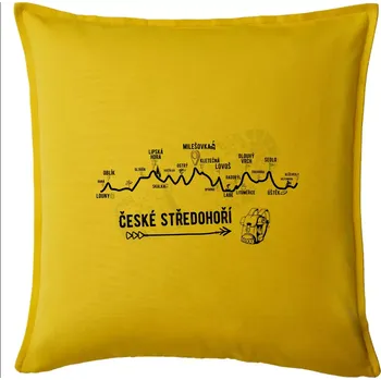 Polštář Profil České středohoří - Polštář 50x50 - 50x50 - Pouze potah ( Žlutá )