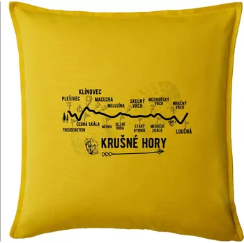 Polštář Profil Krušné hory - Polštář 50x50 - 50x50 - Pouze potah ( Žlutá )