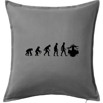 Polštář Evoluce bubeník - Polštář 50x50 - 50x50 - Pouze potah ( Tmavě šedý melír )