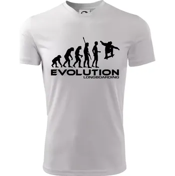 Evoluce longboard jump - Dětské triko sportovní (dresovina) - 146 cm/10 let ( Bílá )