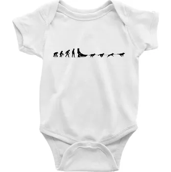 Kojenecký body Evoluce psí spřežení - Body kojenecké s krátkým rukávem - Krátký r. 12-18 měs ( Bílá )