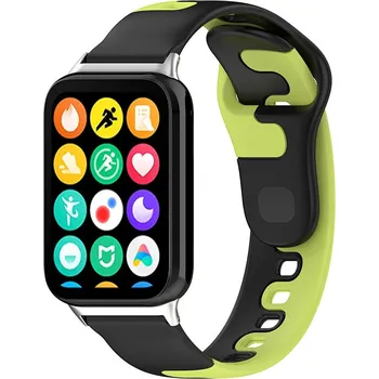 Příslušenství k chytrým hodinkám eses Silikonový řemínek pro Xiaomi Redmi Watch 4, 5, 6 a Smart Band 8 Pro a 9 Pro - Černo zelený