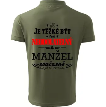 Pánská košile Je těžké být tak neodolatelný - manžel - Polokošile pánská Pique Polo 203 - 3XL ( Khaki )