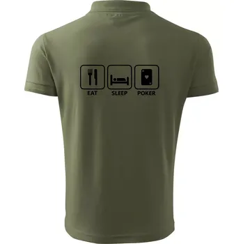 Pánská košile Eat sleep poker - Polokošile pánská Pique Polo 203 - L ( Khaki )
