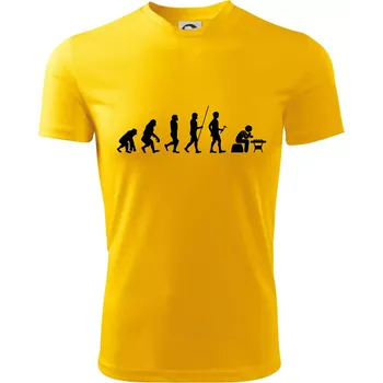 Chlapecké tričko Evoluce šachy - Dětské triko sportovní (dresovina) - 134 cm/8 let ( Žlutá )