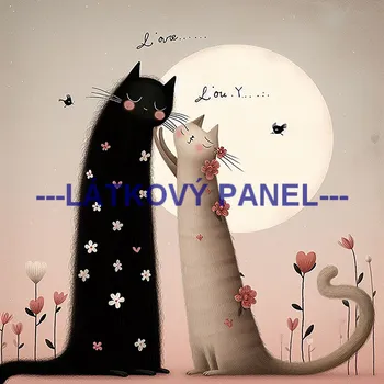 Látkový panel - Kočka - KČ-185 Velikost: 20x20cm, Materiál: Kočárkovina