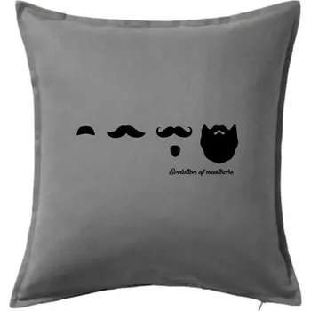 Polštář Evolution mustache - Polštář 50x50 - 50x50 - Pouze potah ( Tmavě šedý melír )